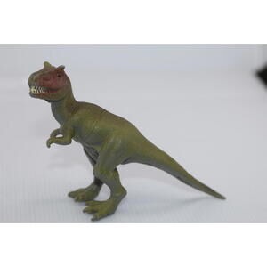Dilophosaurus Dinosaur Figure Toy Gray/Green/Red TM 2009 collectible
